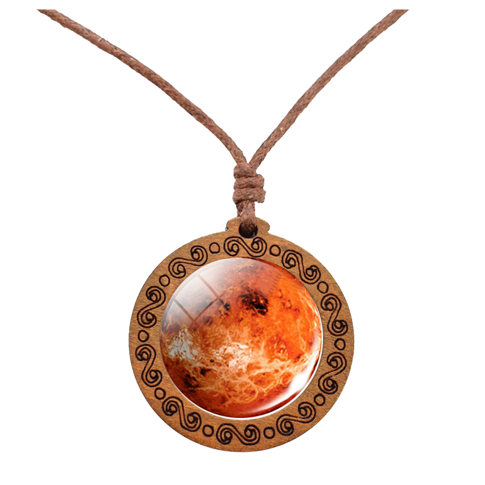 thumbnail image 2 of Ocho planetas collar colgante de doble cara de vidrio Universo Galaxy Solar System collar para las mujeres, 2 of 2